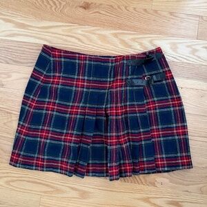 Plaid Wool Mini Skirt - size 10